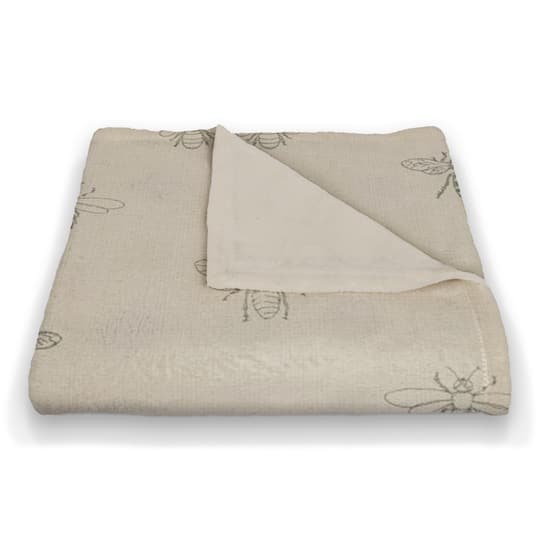 Delicate Bee Pattern Coral Fleece Blanket